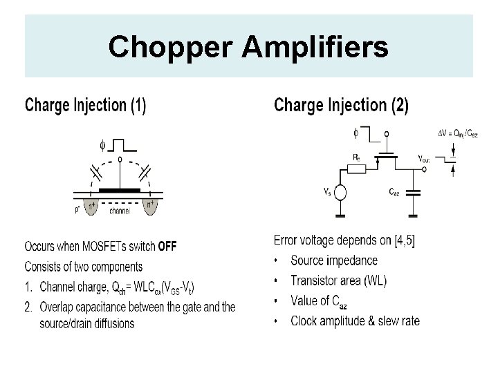 Chopper Amplifiers Chopper Amplifiers