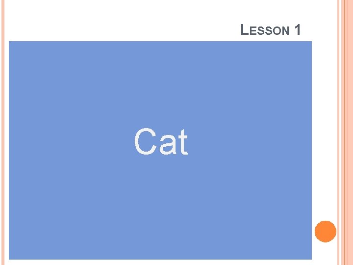 LESSON 1 Cat 