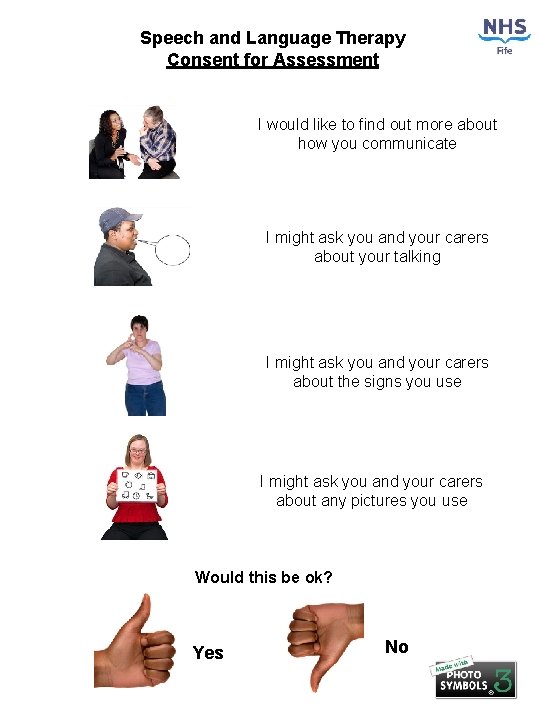 Speech and Language Therapy Consent for Assessment I would like to find out more