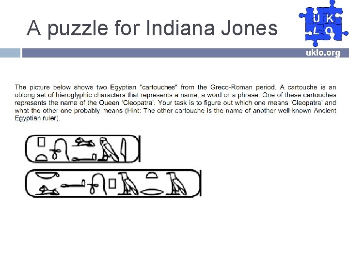 A puzzle for Indiana Jones uklo. org 