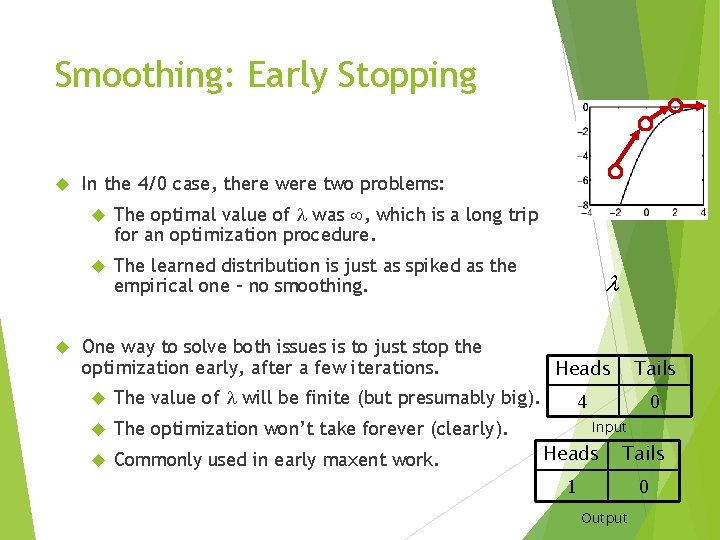 Smoothing: Early Stopping In the 4/0 case, there were two problems: The optimal value