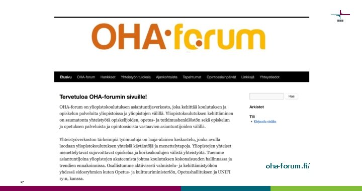 oha-forum. fi/ 17 