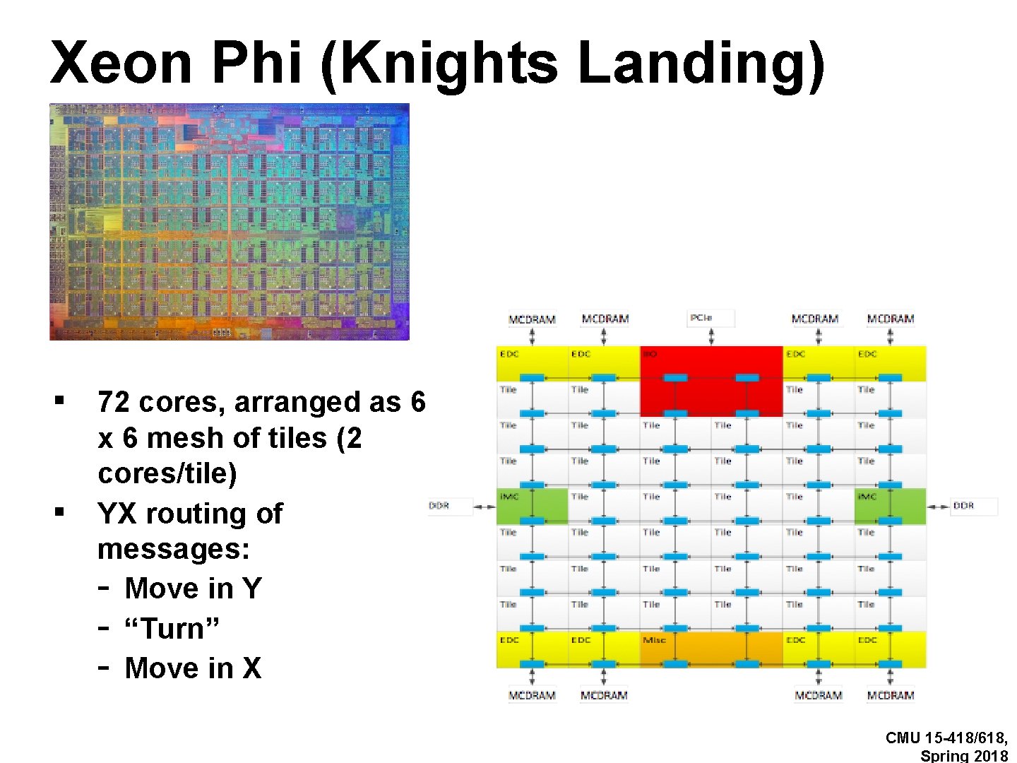 Xeon Phi (Knights Landing) ▪ 72 cores, arranged as 6 ▪ x 6 mesh