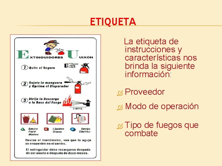 ETIQUETA La etiqueta de instrucciones y características nos brinda la siguiente información: Proveedor Modo