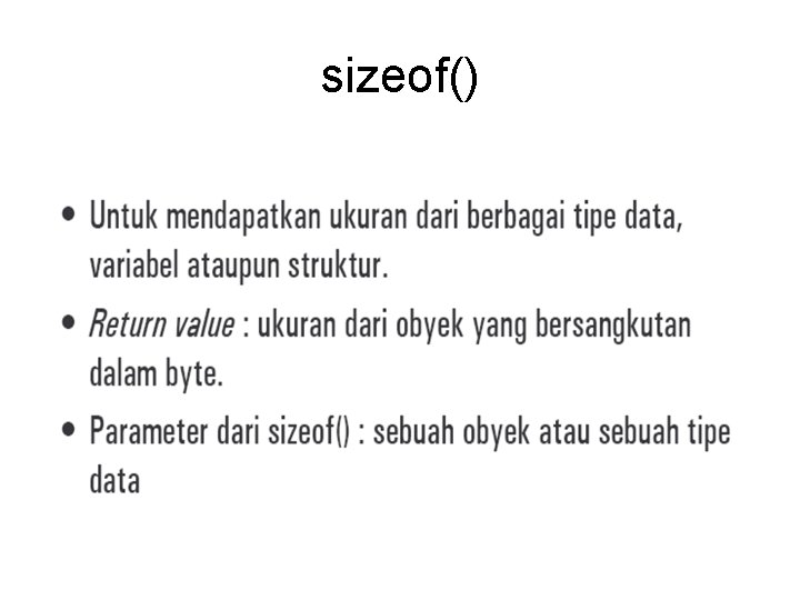 sizeof() 