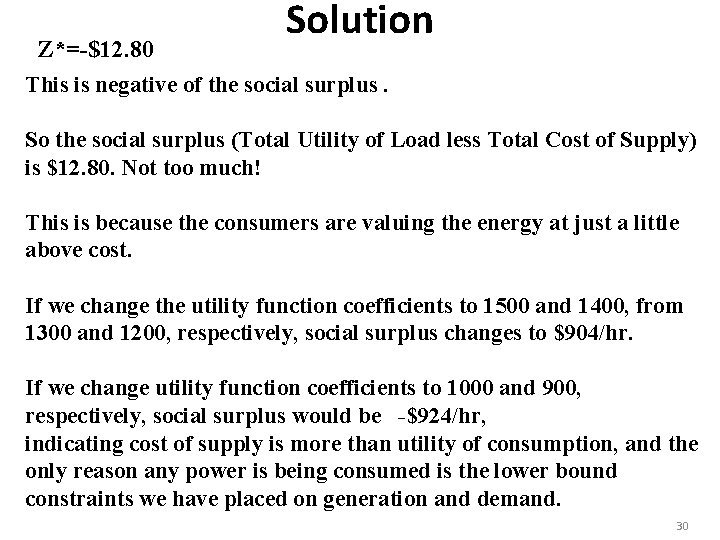 Solution Z*=-$12. 80 This is negative of the social surplus. So the social surplus