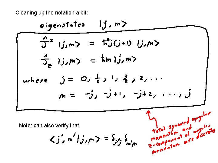 Cleaning up the notation a bit: Note: can also verify that 