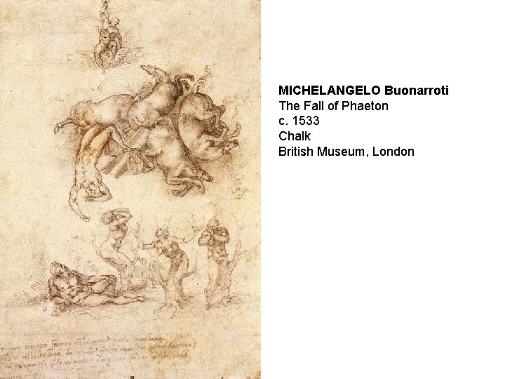 MICHELANGELO Buonarroti The Fall of Phaeton c. 1533 Chalk British Museum, London 