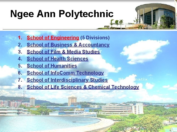 Ngee Ann Polytechnic 1. 2. 3. 4. 5. 6. 7. 8. School of Engineering