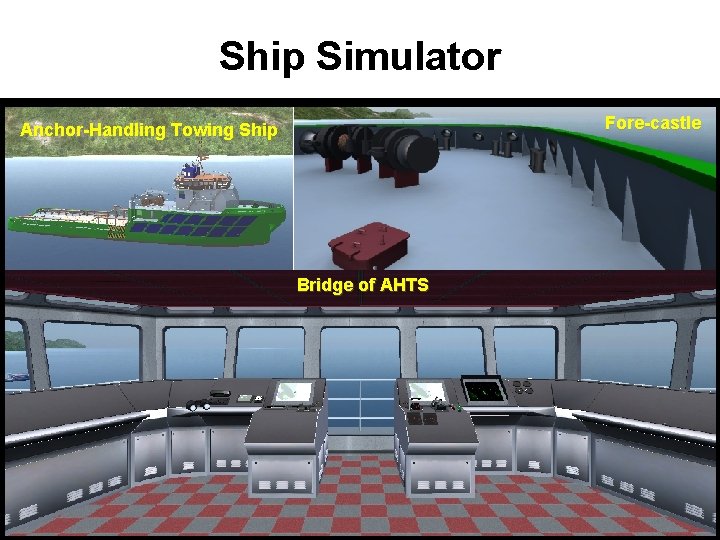 Ship Simulator Fore-castle Anchor-Handling Towing Ship Bridge of AHTS 