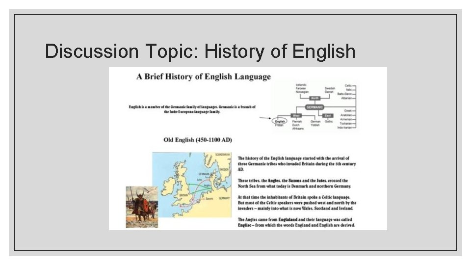 Discussion Topic: History of English 