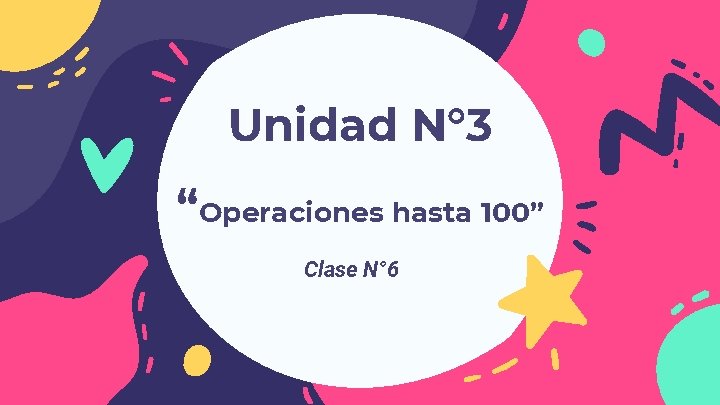 Unidad N° 3 “Operaciones hasta 100” Clase N° 6 