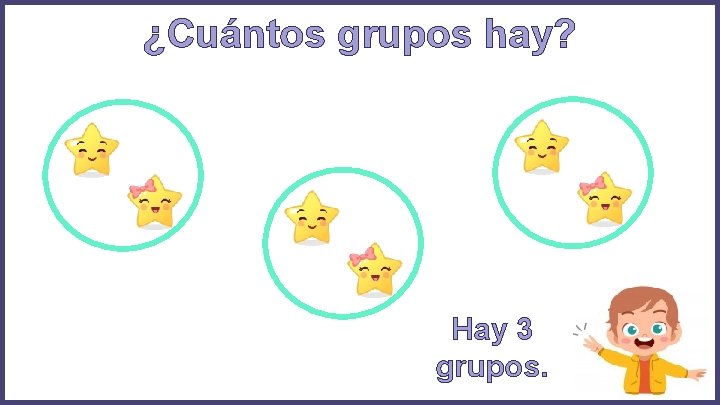¿Cuántos grupos hay? Hay 3 grupos. 