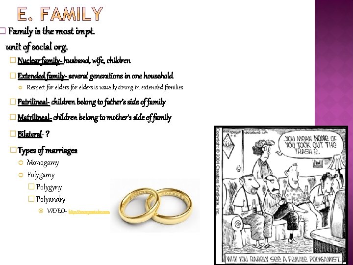 � Family is the most impt. unit of social org. � Nuclear family- husband,