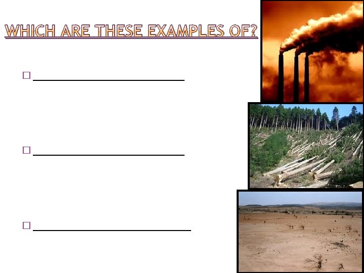 WHICH ARE THESE EXAMPLES OF? � ______________________ � ____________ 