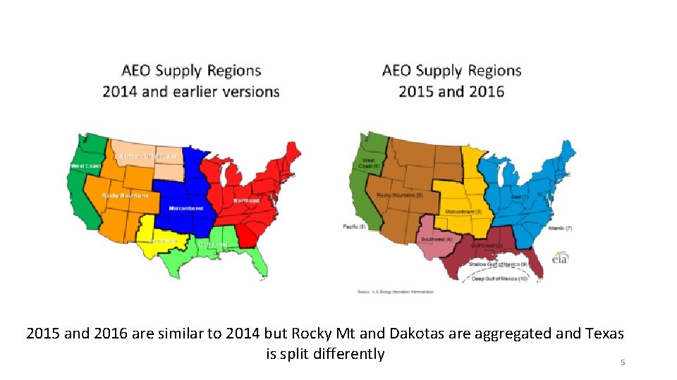 2015 and 2016 are similar to 2014 but Rocky Mt and Dakotas are aggregated