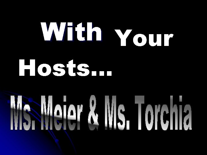 With Your Hosts. . . 