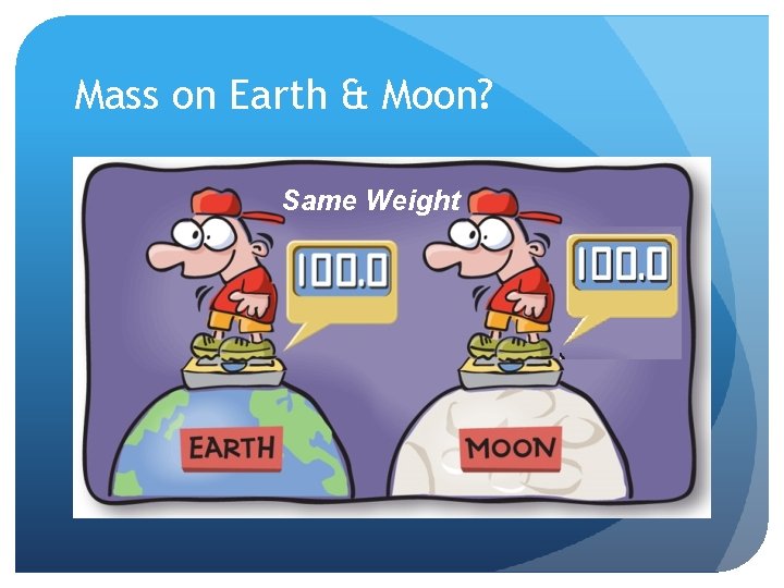 Mass on Earth & Moon? Same Weight 