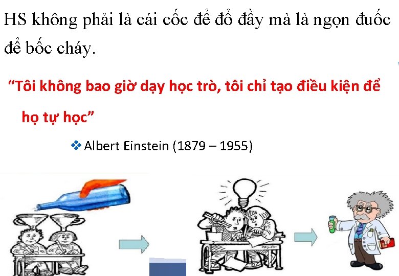 HS không phải là cái cốc để đổ đầy mà là ngọn đuốc để