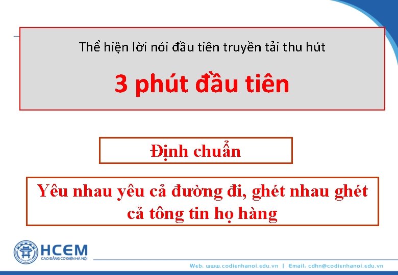 Thể hiện lời nói đầu tiên truyền tải thu hút 3 phút đầu tiên