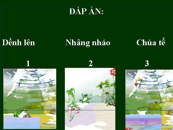 ĐÁP ÁN: Dềnh lên 1 Nhâng nháo 2 Chúa tể 3 ĐÁP ÁN: Dềnh lên 1 Nhâng nháo 2 Chúa tể 3
