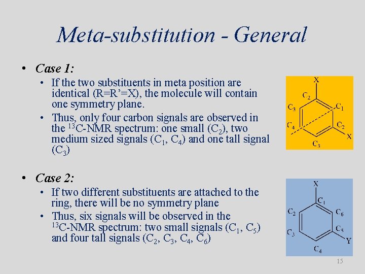 Meta-substitution - General • Case 1: • If the two substituents in meta position Meta-substitution - General • Case 1: • If the two substituents in meta position