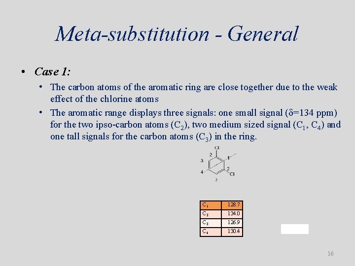 Meta-substitution - General • Case 1: • The carbon atoms of the aromatic ring Meta-substitution - General • Case 1: • The carbon atoms of the aromatic ring