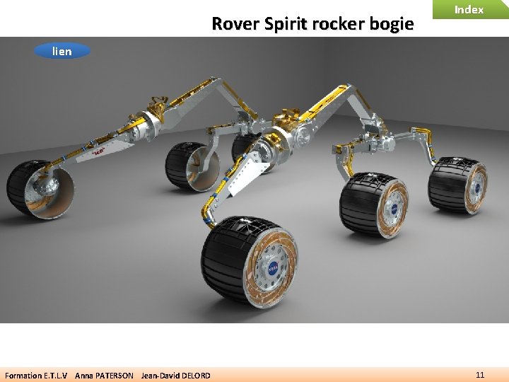 Rover Spirit rocker bogie Index lien Formation E. T. L. V Anna PATERSON Jean-David