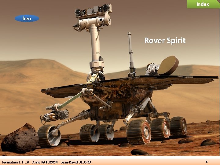 Index lien Rover Spirit Formation E. T. L. V Anna PATERSON Jean-David DELORD 4