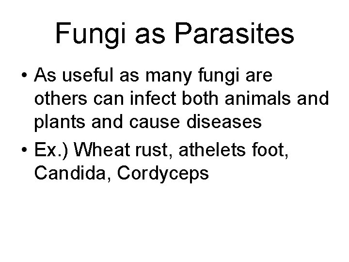 Fungi as Parasites • As useful as many fungi are others can infect both Fungi as Parasites • As useful as many fungi are others can infect both