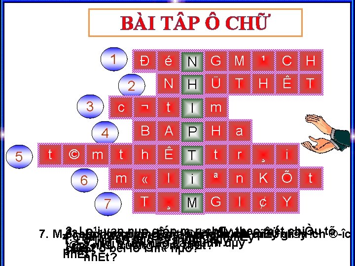 BÀI T P Ô CHỮ 1 Đ 1 1 c 4 5 1 t