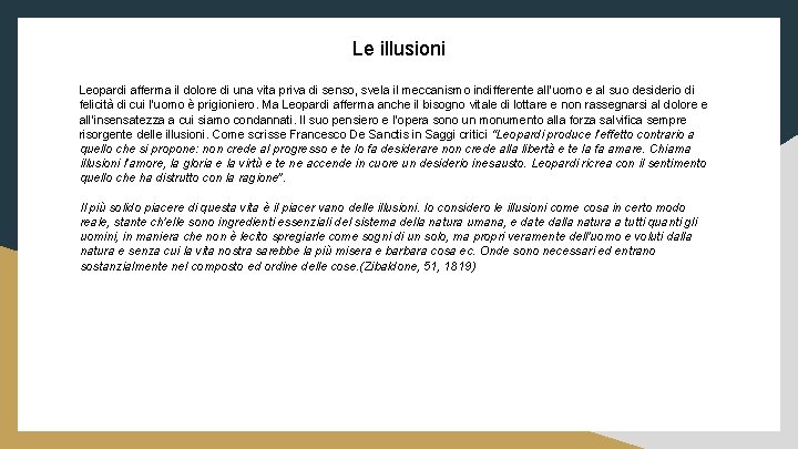 Le illusioni Leopardi afferma il dolore di una vita priva di senso, svela il