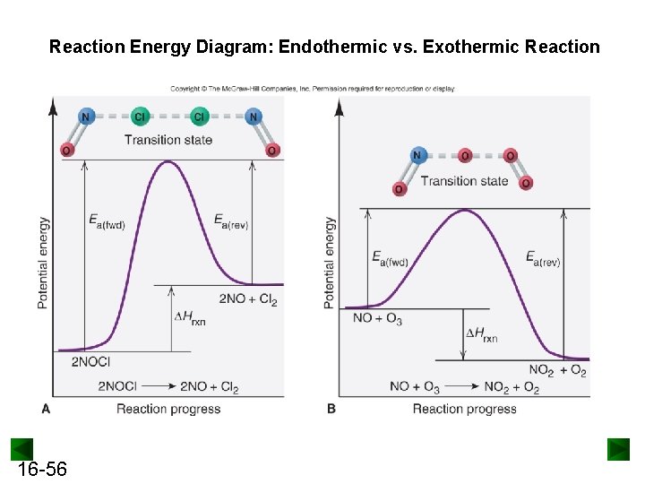 Reaction Energy Diagram: Endothermic vs. Exothermic Reaction 16 -56 