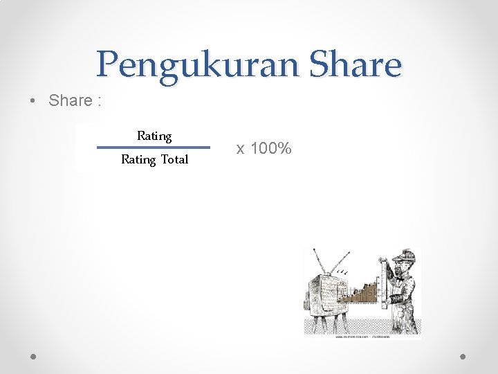 Pengukuran Share • Share : Rating Total x 100% 