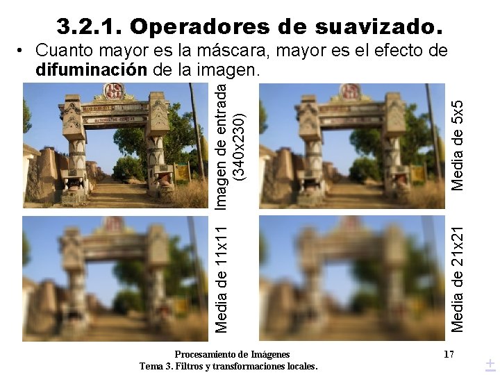 3. 2. 1. Operadores de suavizado. Procesamiento de Imágenes Tema 3. Filtros y transformaciones