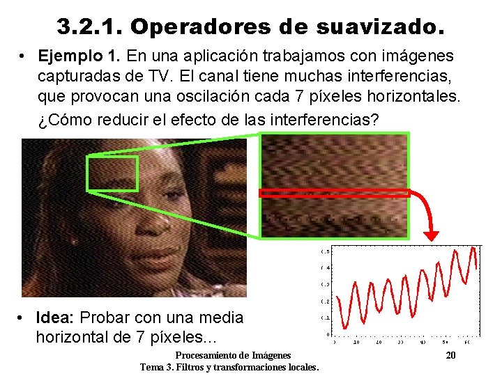 3. 2. 1. Operadores de suavizado. • Ejemplo 1. En una aplicación trabajamos con