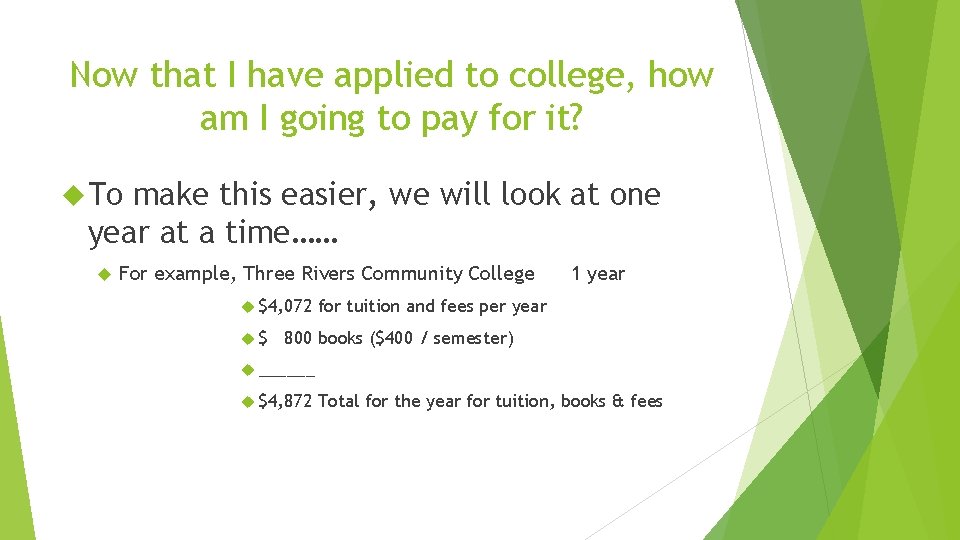 Now that I have applied to college, how am I going to pay for