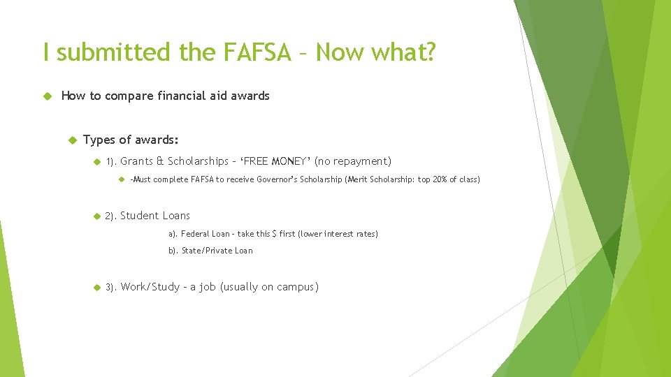 I submitted the FAFSA – Now what? How to compare financial aid awards Types