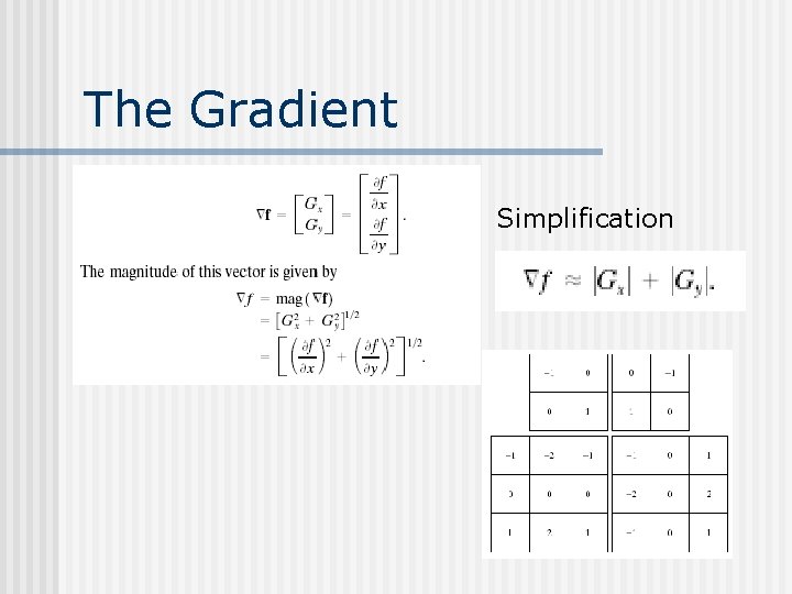 The Gradient Simplification 