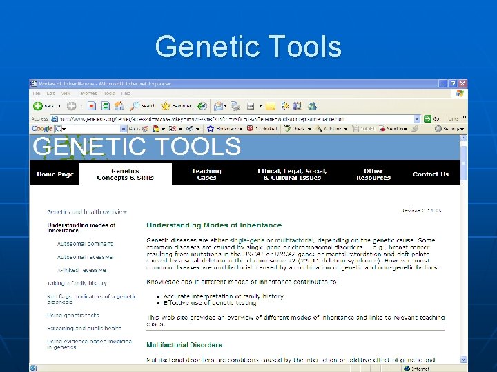 Genetic Tools 
