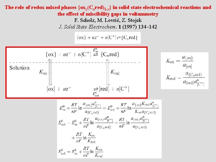 The role of redox mixed phases {oxx(Cnred)1 -x} in solid state electrochemical reactions and