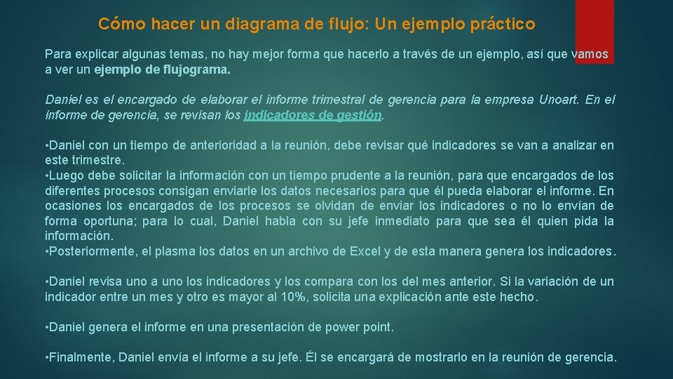 Cómo hacer un diagrama de flujo: Un ejemplo práctico Para explicar algunas temas, no