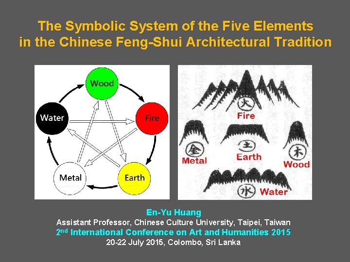 The Symbolic System of the Five Elements in the Chinese Feng-Shui Architectural Tradition En-Yu