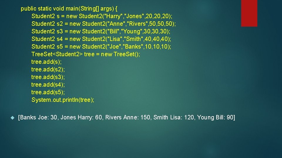public static void main(String[] args) { Student 2 s = new Student 2("Harry", "Jones",