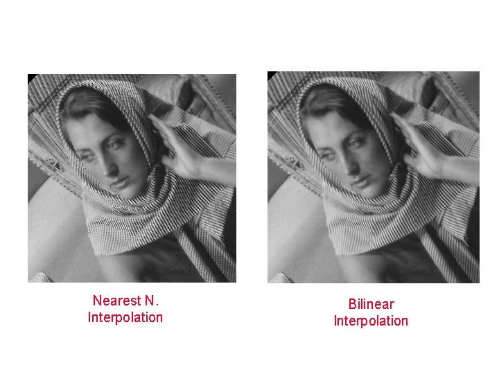 Nearest N. Interpolation Bilinear Interpolation 