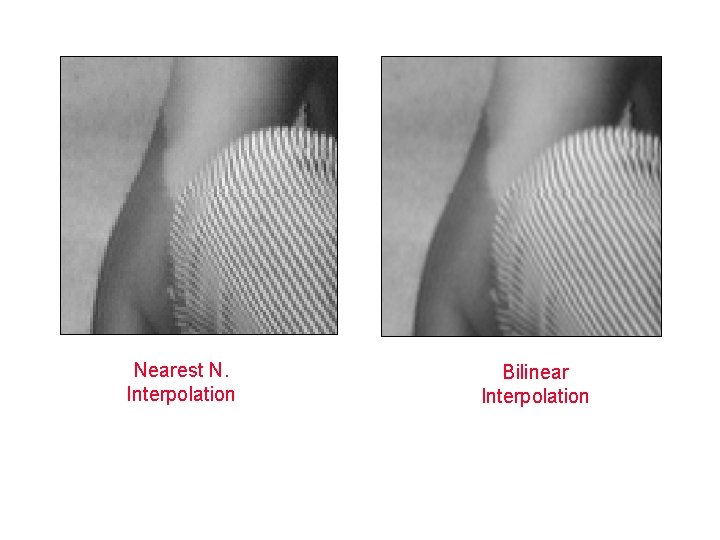 Nearest N. Interpolation Bilinear Interpolation 