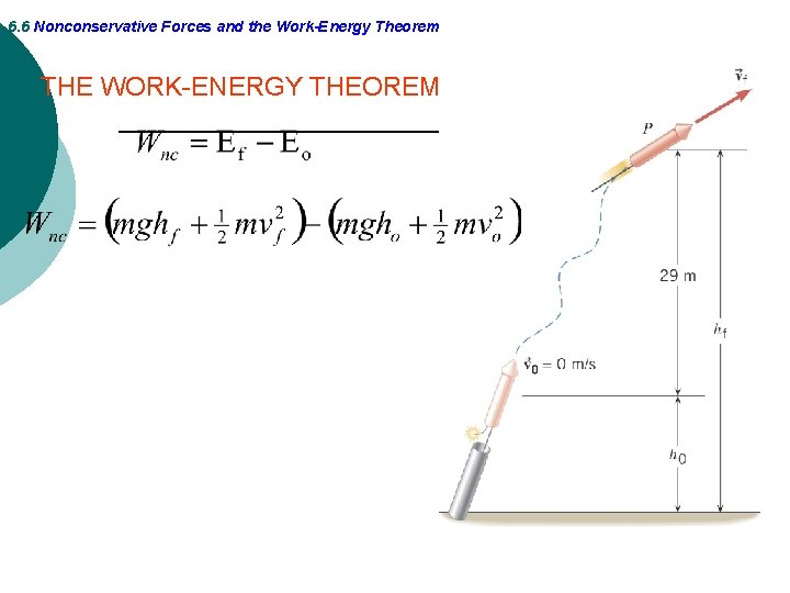 6. 6 Nonconservative Forces and the Work-Energy Theorem THE WORK-ENERGY THEOREM 