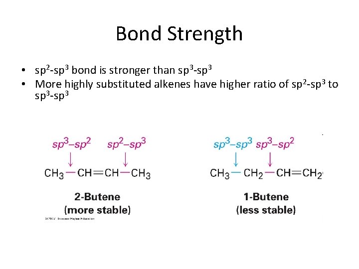 Bond Strength • sp 2 -sp 3 bond is stronger than sp 3 -sp Bond Strength • sp 2 -sp 3 bond is stronger than sp 3 -sp