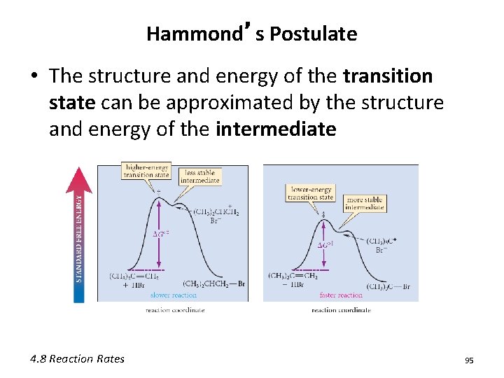 Hammond’s Postulate • The structure and energy of the transition state can be approximated Hammond’s Postulate • The structure and energy of the transition state can be approximated