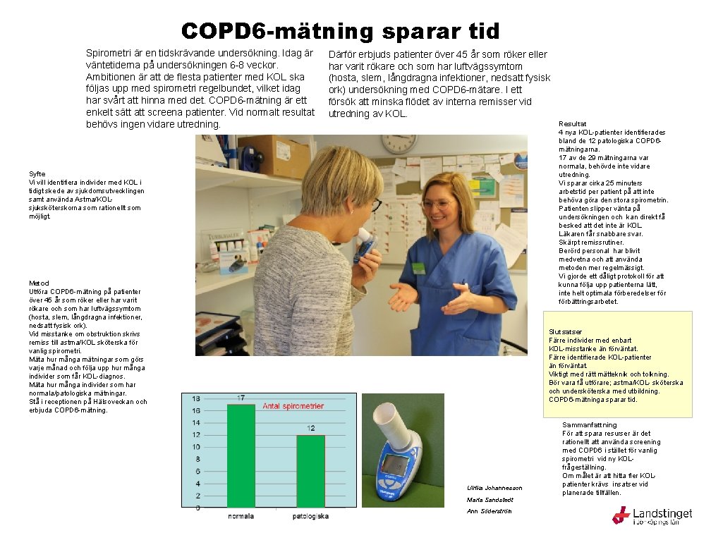 COPD 6 -mätning sparar tid Spirometri är en tidskrävande undersökning. Idag är väntetiderna på